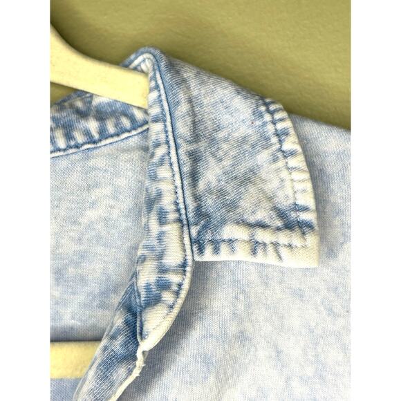 Frank & Eileen Popver Henley Mineral Blue V-Neck Collar Long Sleeve Cotton Large - Picture 3 of 12